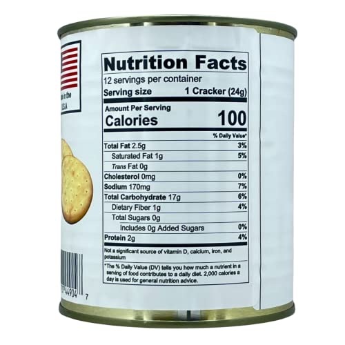 FUTURE ESSENTIAL SAILOR PILOT BREAD CRACKERS | SHIP’S BISCUIT | HARDTACK | EMERGENCY SURVIVAL FOOD | 30 YEARS SHELF LIFE | READY TO EAT #2.5 CAN SIZE (SINGLE CAN),12 SERVING PER CAN, MADE IN THE USA