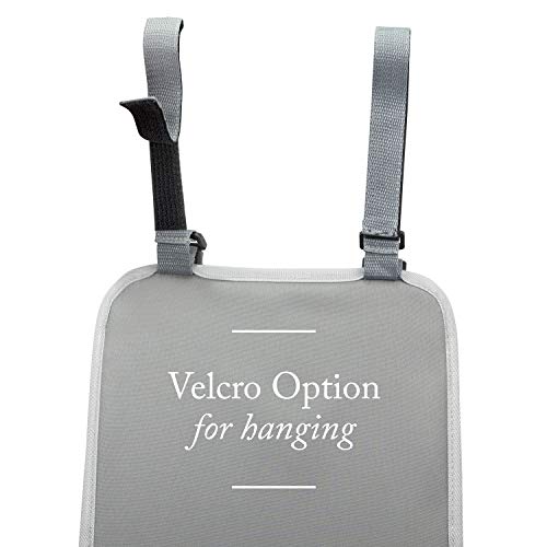 Hanging Baby Diaper Caddy Organizer - Hang On Door, Crib Or Infant Changing Table - Nursery Station Basket For Diapers, Wet Wipes, Clothes Storage - Waterproof & Stylish - Unisex Grey For Boys & Girls - Thumbnail 4