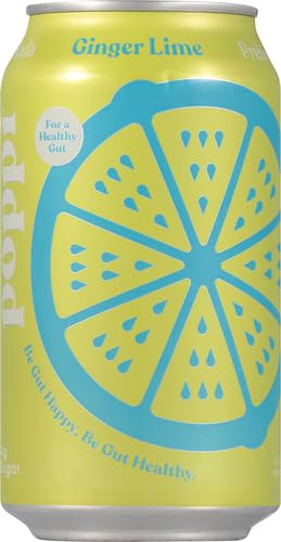 POPPI LIME GINGER PREBIOTIC SODA, 12 FZ