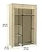 MULSH Closet Wardrobe Portable Clothes Storage Organizer with Metal Shelves and Dustproof Non-Woven Fabric Cover in Beige,41.73x17.72x63.35 in