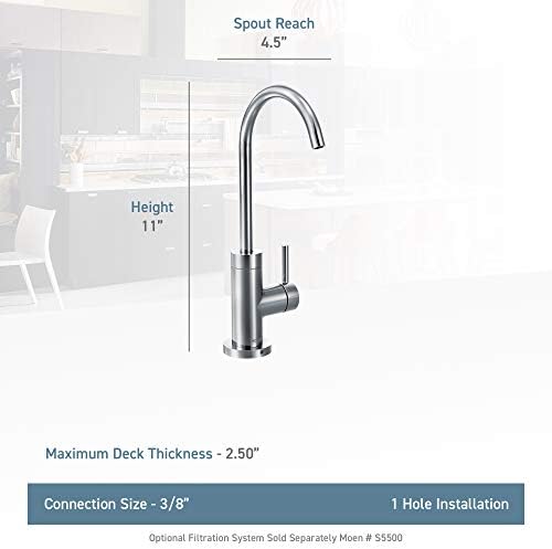 Moen K S5530bls Sip Modern Beverage Faucet With Optional Filtration System Sold Separately Black Stainless Amazon Com