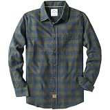 Men's Long Sleeve Flannel Plaid Shirt - Casual Button-Down Shirt Jacket
