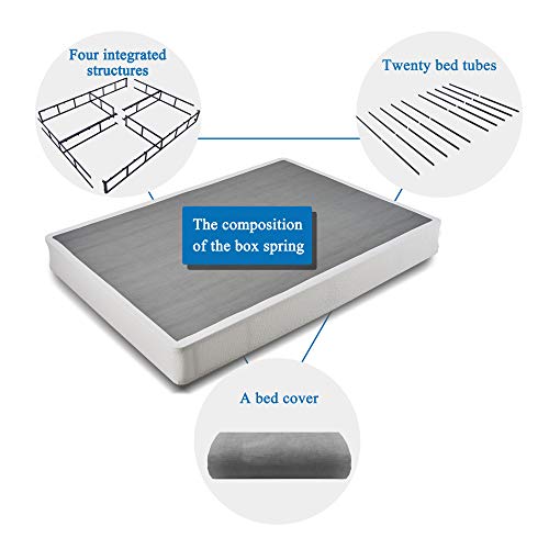 HOMUS 9 Inch High Profile Strong Steel Structure Box Spring/Easy Assembly Smart Mattress Base/Foundation Queen