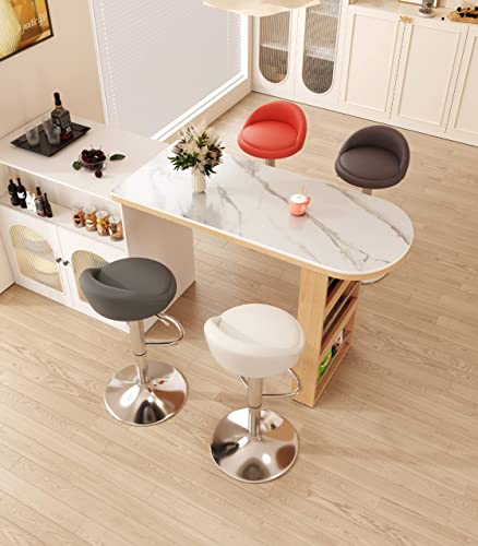 EKE Bancos Giratorios Set 2 Pzas Respaldo Cocina Modernos Barra Desayunador Comodos Acolchados (Negro)