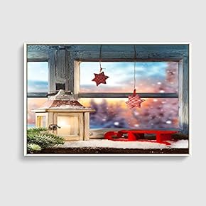 Framed Canvas Home Artwork Decoration Merry Christmas Canvas Wall Art for Living Room, Bedroom - 16x24 inches