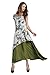 Youtobin Women's Summer Cotton Green Floral Folk Style Maxi Dress