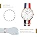 cofuo Men's Nylon Strap Watch Unique Analog Quartz Waterproof Business Casual Big Face Dress Wrist Watch with Blue White Red Striped Canvas Band