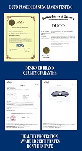 Duco Men's Sports Style Polarized Sunglasses Driver Glasses 8177S (Gunmetal Frame,Gray Lens)