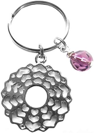 7th Chakra Crown Sahasrara Chakra Symbol and Violet Color, Keychain Key Chain Bag Charm Zipper Pull