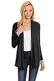 Womens Open Drape Cardigan Reg and Plus Size Cardigan Sweater Long Sleeves - USA,Black,XXX-Large
