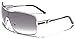 Khan Fashion Men's Square Aviator Style Sunglasses Silver Black Sport Shades