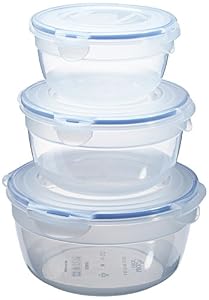 Image of Lock/& Lock Food Storage 3 Bowl Nestable Set