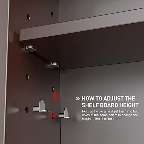 go2buy Wood Bathroom Wall Mount Cabinet Toilet Medicine Storage Organizer Single Door with Adjustable Shelves, Espresso - Thumbnail 5