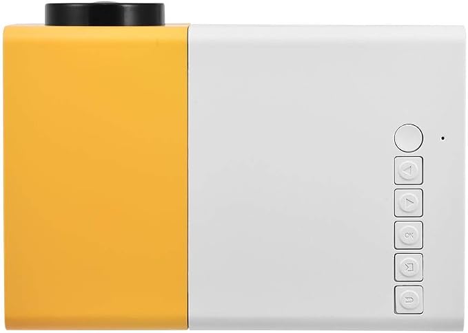 Amazon Com Mini Home Theater Projector Ashata Portable Stylish Led Projector With 1080p Hd Hdmi Multimedia Player Video Projector With Clear Stereo Sound Effect White Yellow Electronics