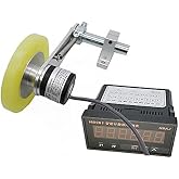 CALT GHW38 300mm Roller Rubber Wheel Length Position Meter Measuring Pulse Rotary Encoder 600PPR Push-Pull Output with HB961 Indicator Steel Mounting Spring Bracket for Lift Rail