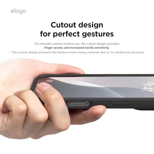 elago Cover Compatible with iPhone 16 - Premium Liquid Silicone Case, Full Protection, Shockproof, Slim, Anti-Scratch Microfiber Lining (Black)
