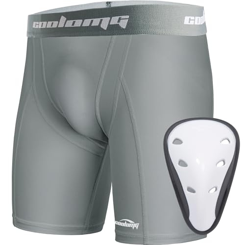 COOLOMG Youth Boys Compression Shorts with Athletic Cup Baseball Football at Amazon