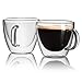 Espresso Cups - Extra-Strong Double Wall Insulated Glasses - Espresso Mug Set of 4. 5.4 Oz | Plus 2 Mini Coffee Spoon ( glass )