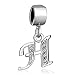 CharmsStory Alphabet Beads H Letter Initial Spacer Bead Dangle Clear Synthetic Crystal Charm For Bracelets