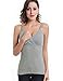 Nursing Tops Tank Shirts Cami for Maternity and Breastfeeding (Large, Black+Grey+Light Green Dot (3Pcs))
