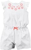Carters Baby Girl 1pc Romper Ivory W Pink Embroidery White
