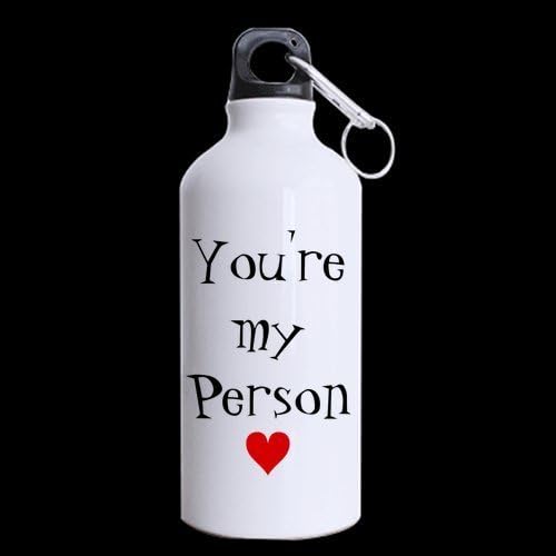 Novelty Romantic Love Theme You're My Person Theme - 100% Super-strong Recycled Aluminum Material Sports Water Bottle - Two sides 13.5oz sizes