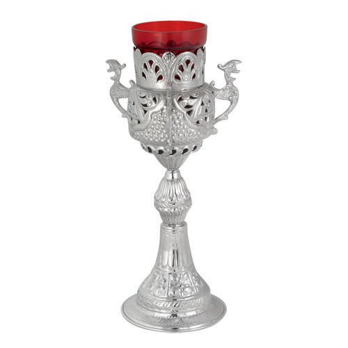 Holy Altar Nickel Plated Christian Vigil Lamp (9684 N)