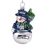 NFL Seattle Seahawks Glitter Snowman Ornament