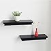 Floating Shelves Wall Mounted,Set of 2,Classic Crown Molding Design,Great for Bedroom,Living Room,Bathroom,Kitchen,5 Inch Depth,Deeper than others,Black