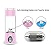 Portable Blender Mini Travel Juice Cup, Bbtops Fruit Mixer Personal Size USB Juicer Cup, USB Charging Sport Juice Maker, Shakes and Smoothies Blender 380ml, Pink
