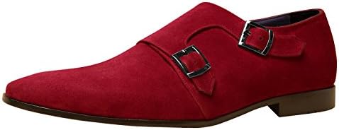 iTailor Men's Handmade Shoes : Red Suede Leather Double Monk Strap ShoesUS 9.5