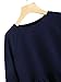 SheIn Women's Loose Round Neck Raglan Long Sleeve Ruffle High Low Hem Smock Top Navy Large