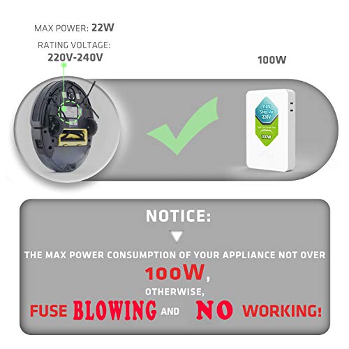 UMI 110V to 220V Step Up Voltage Converter 100W for Europe & Asia 220240V Appliance Use in US