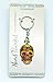 Hand Painted Polyresin Sugar Skull Keychain - Orange