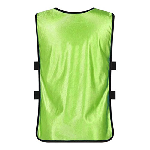 LEOSO Sports Training Pinnies Jerseys for Youth and Adults Team Practice Vests Perfect as Basketball Practice Jersey, Football Jersey or Pennies for Soccer (Green Pack 6, Youth(Age 6-14))