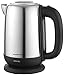 OVENTE Electric Tea Kettle Stainless Steel 1.7 Liter Portable Instant Water Boiler Heater 1100W Power Fast Boiling with Cordless Body and Automatic Shut Off for Coffee Milk Chocolate Silver KS27S