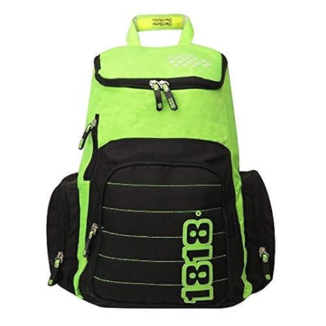 Original 1818 Diec18cho Maxico Premium Backpack School Collage Bag Waterproof Canvas 18x15x8 inch Black and Neon Green
