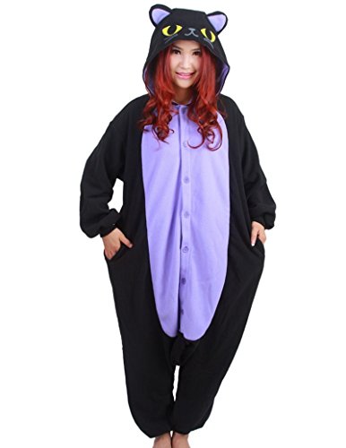 WOTOGOLD Animal Cosplay Costume Unisex Adult Black Cat Pajamas
