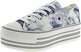Maxstar Women's C50 6 Holes Platform Canvas Low Top Printed Sneakers
