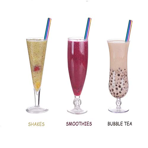Große 12 mm Bubble Tea Milchshake Strohhalm Wiederverwendbare Metall-Strohhalme Edelstahl Trinkhalme Set (lila ein… – Bild 4