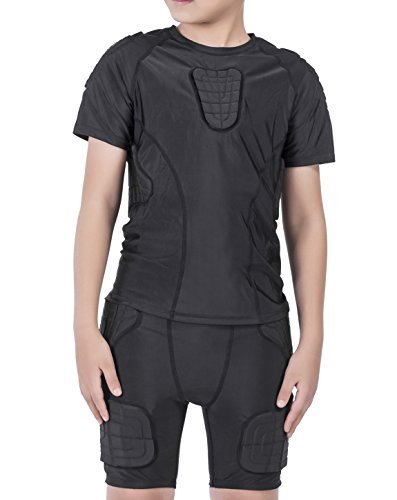 image for TUOY Youth Boys Padded Compression Shirts Shorts Rib Chest Protector P