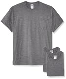 Jerzees Men's Adult Short Sleeve Pocket Tee 3 Pack X Sizes, Oxford, 2X