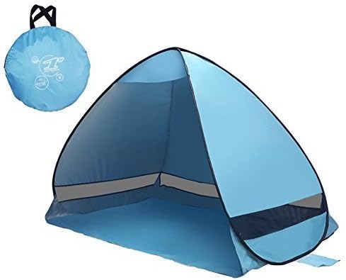 Sddulytb Automatic Instant Pop up Beach Tent Sun Shelter, Portable Outdoor 2 to 3 Person Anti UV Fishing/Picnicking/Beach Shade/Cabana, Quick Set up in Seconds, Blue