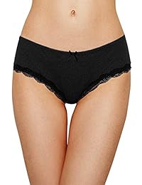 ATTRACO - Bragas suaves de algodón para mujer con cordones, 4 unidades