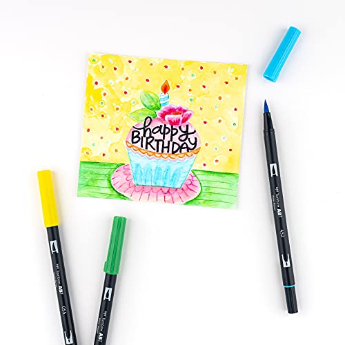 Tombow 56225 Dual Brush Pen Art Markers Celebration 6-Pack in