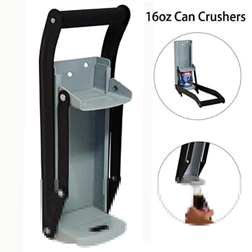 16 oz Steel Can Crusher/Bottle Opener,Recycling Heavy Duty Large Metal Wall Mounted Cans Crusher Soda Beer Cans Smasher,Eco-Friendly Recycling Tool