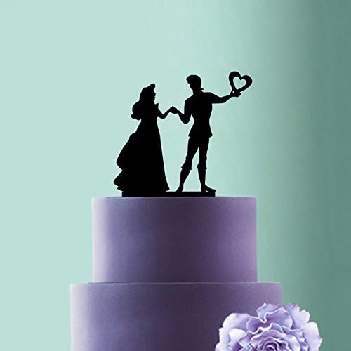 Prince and Princess Silhouette Wedding Cake Topper,Wedding Bride and Groom Love Silhouette Romcntic Cake Topper,Proposal Cake Topper.