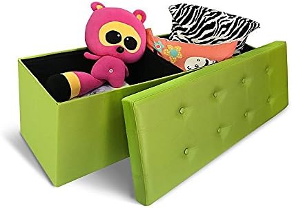 Zeyu Home Faux Leather Collapsible Storage Ottoman Bench Bedroom Storage Trunk Toy Chest Hope Chest