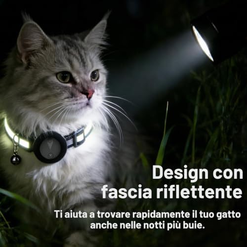 Collare GPS per Gatti Compatibile con Sistemi iOS e Android GPS per Cani Riproduzione Della Cronologia dei Tracciati (7 giorni) Localizzatore GPS Cani Tracciamento Impermeabile (IP67) -Nero Pieno