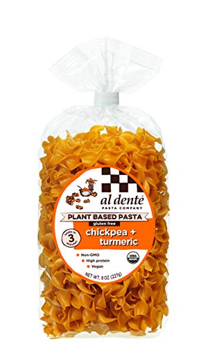 Al Dente Plant Based Pasta Chickpea + Turmeric, 8 Ounce (Pack of 6)